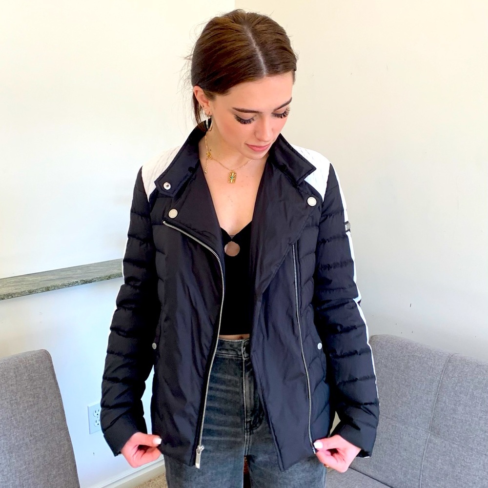 BCBG MaxAzria Black and White Down Jacket